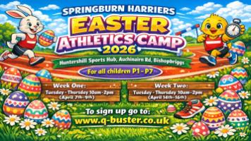 Easter Athletics Camp 2026 WEEK ONE (P1-P7) Huntershill Sports Track